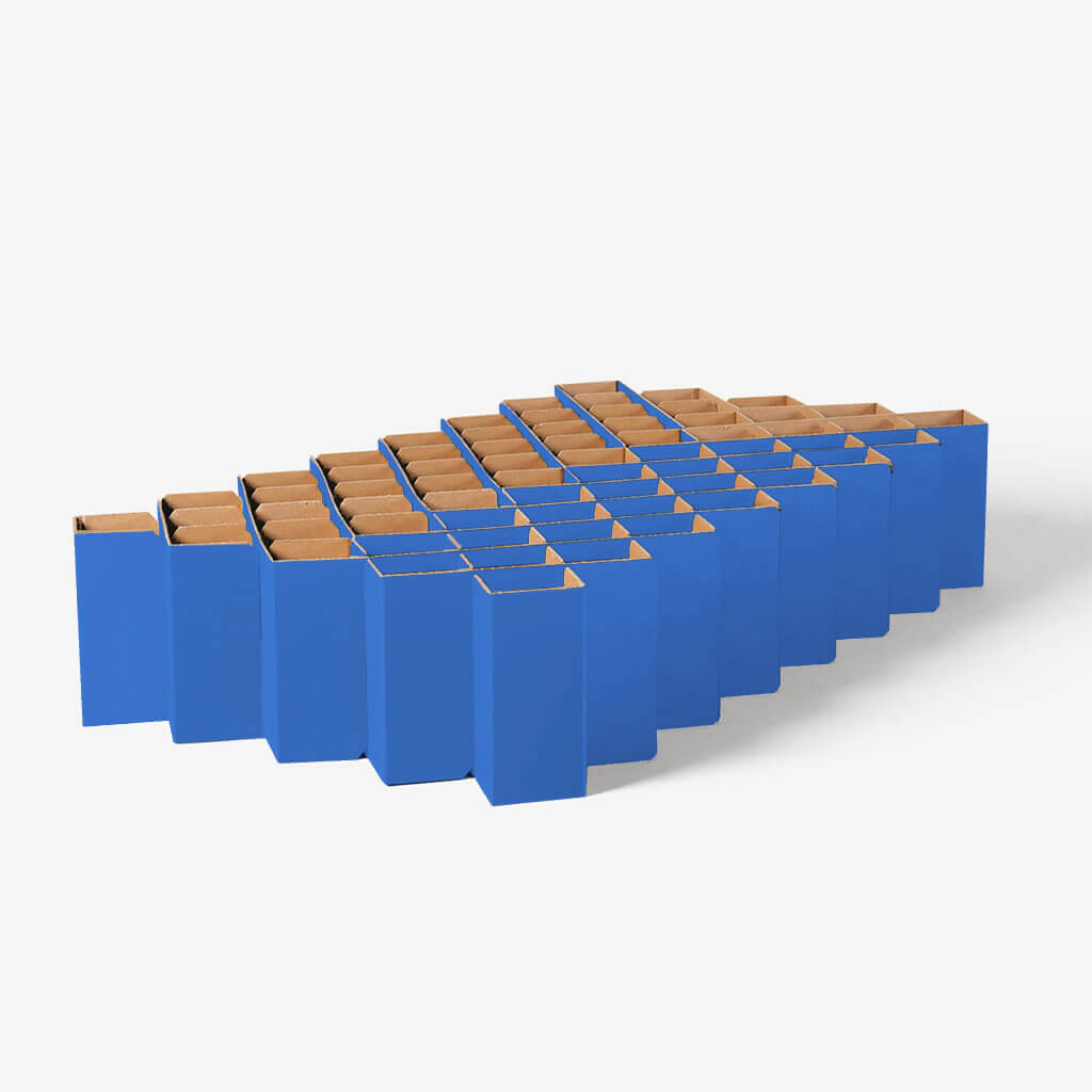 RIAB Bed 2.0 made of corrugated cardboard size S cornflower blue