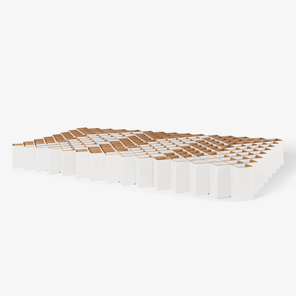 RIAB Family Bed 2.0 made of corrugated cardboard white